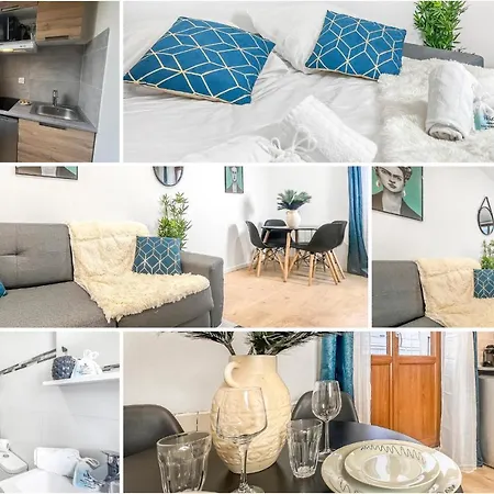 Homey Blue - Petit Studio - Proche Tram - Proche Frontiere - Wifi - Confortable *